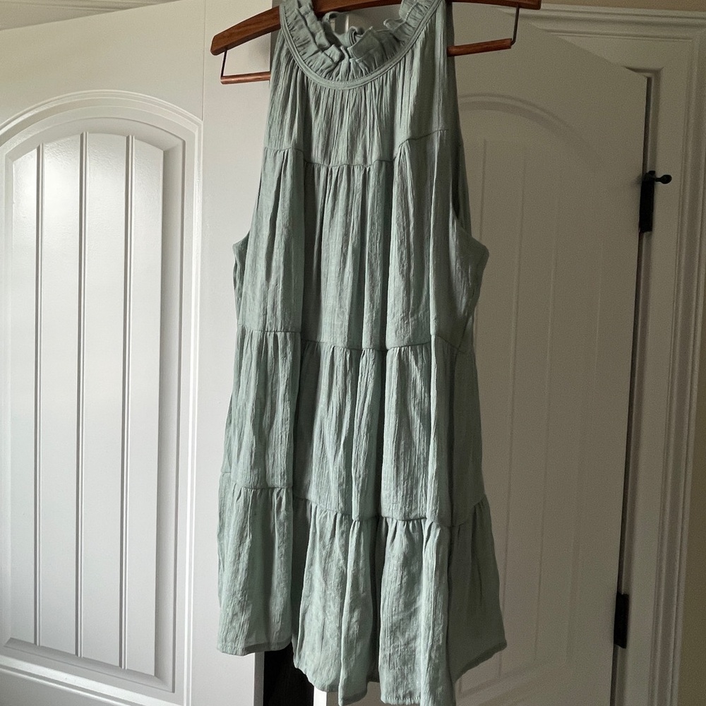 H&M Sleeveless Dress/tunic top lined Sage Green
